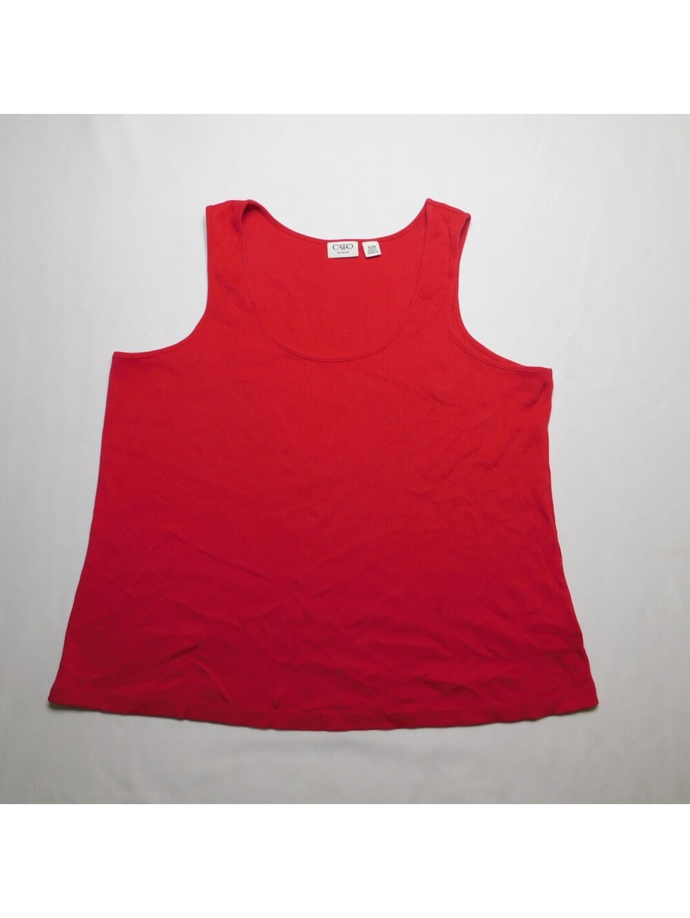 Cato Woman Red Ribbed Tank Top Womens Plus Size 18W 20W Scoop Neck Scoop Shell